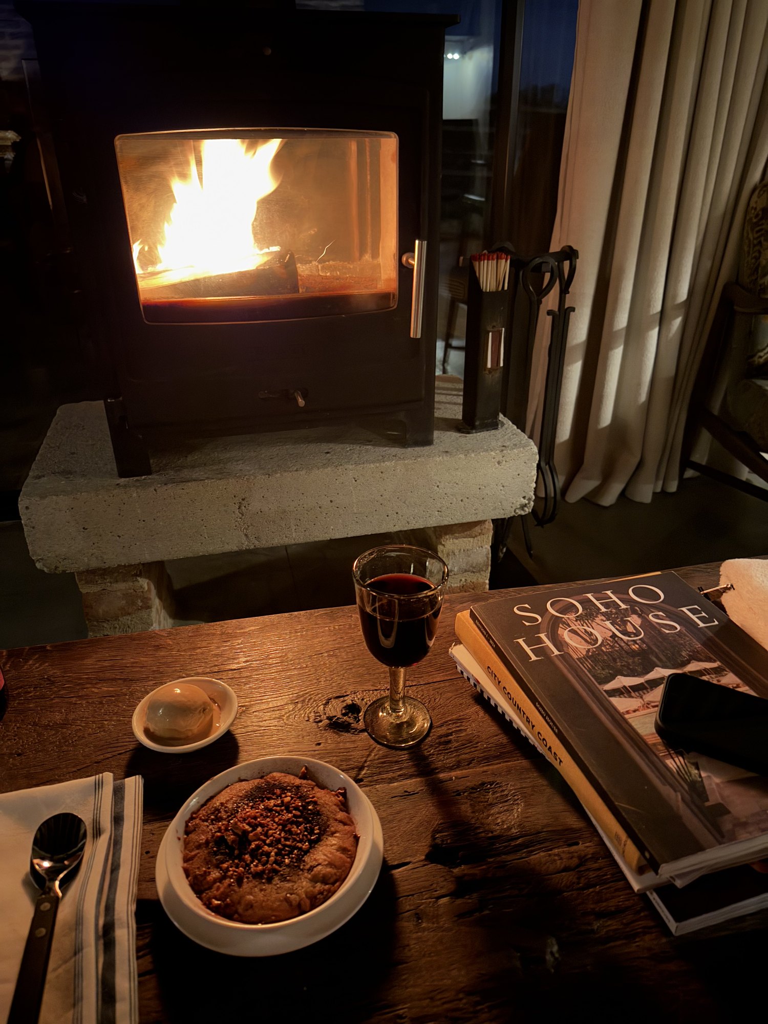 Fireside at Soho Farmhouse