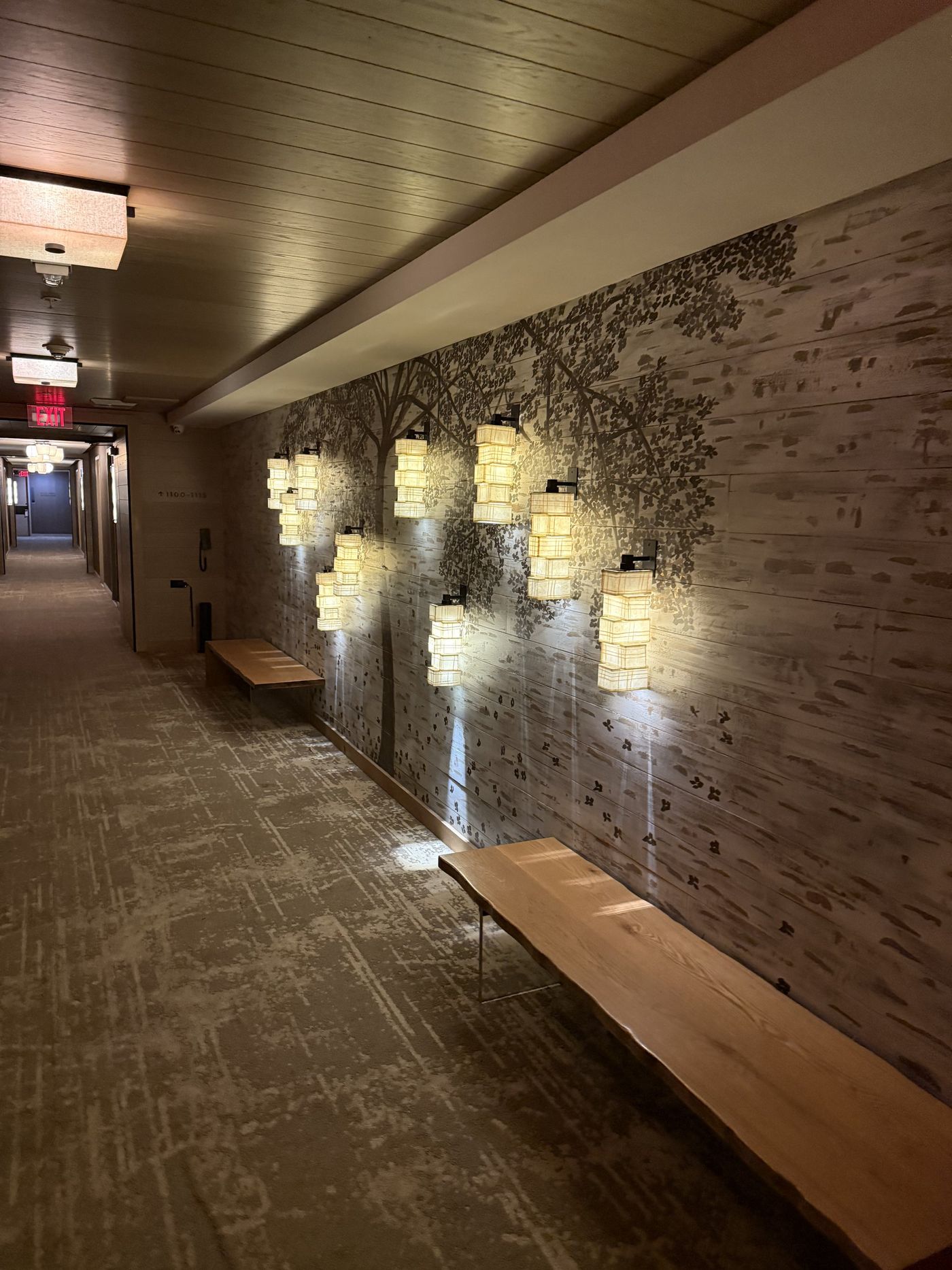 The hallway at Nobu Hotel Miami