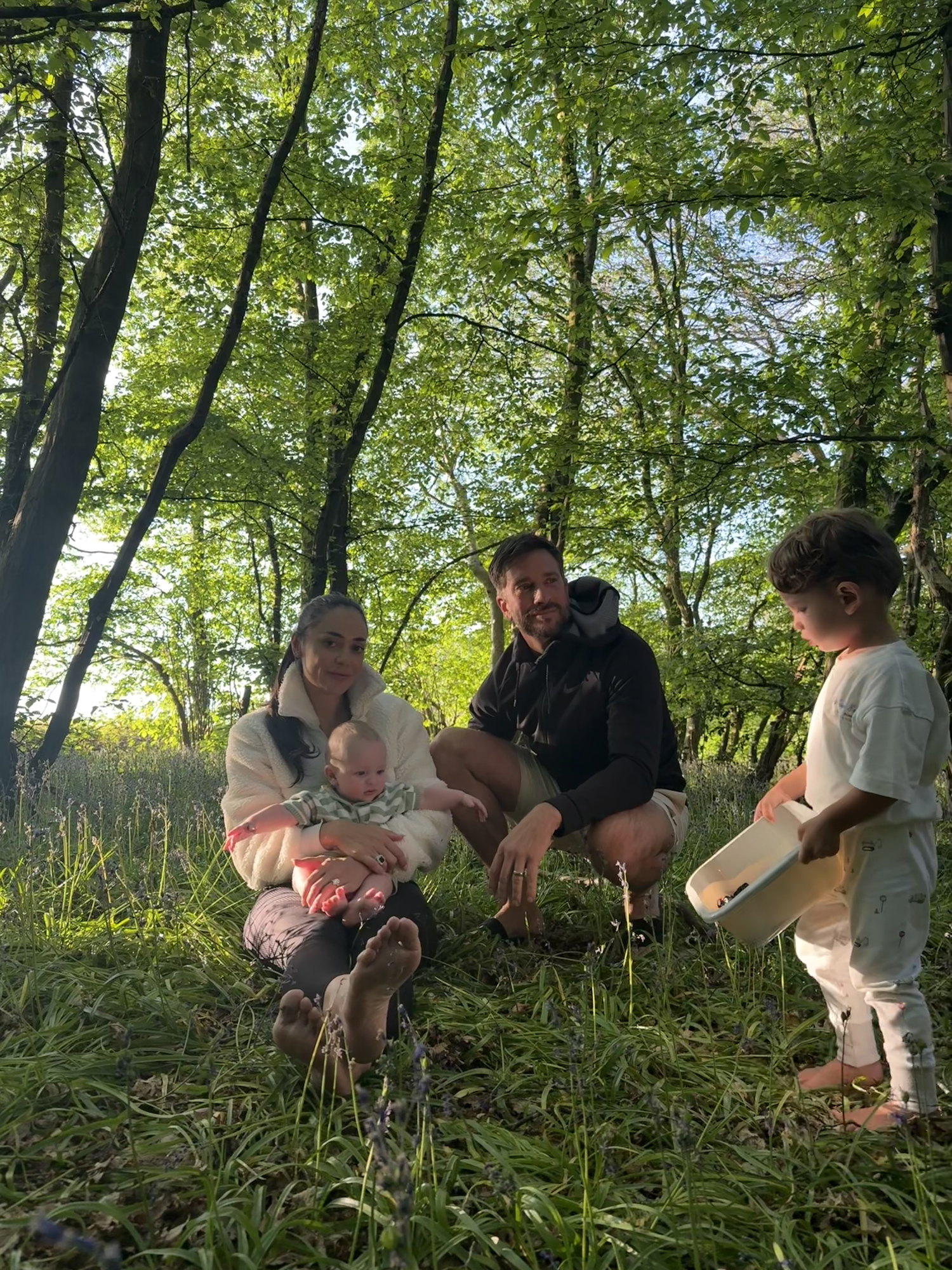 Chelsea Green with Mark and their two sons outdoors