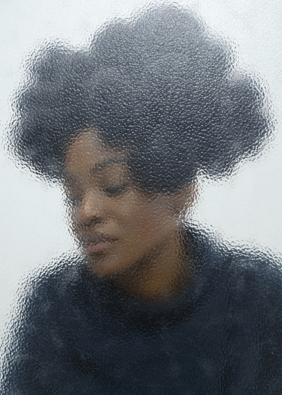 Shot through frosted glass